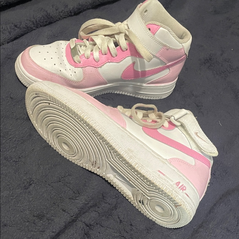 Custom Nike Air Force 1 Mid Pink Barbie Shoes - Picture 2 of 8